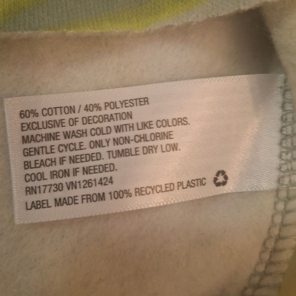 Wild Fable Lime Green Marble Swirl Cropped Hoodie Sweatshirt Womens Large - Picture 4 of 5